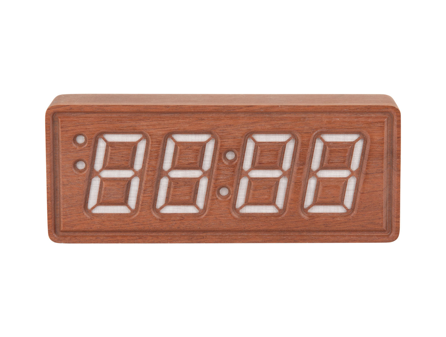Karlsson Alarm clock Solid Wood Engraved dark wood