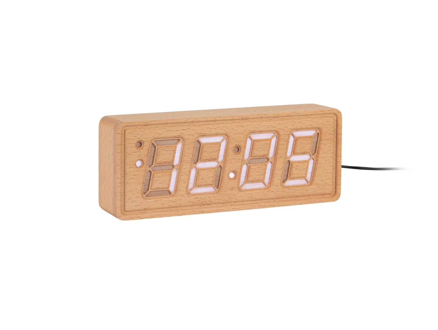 Karlsson Alarm clock Solid Wood Engraved light wood