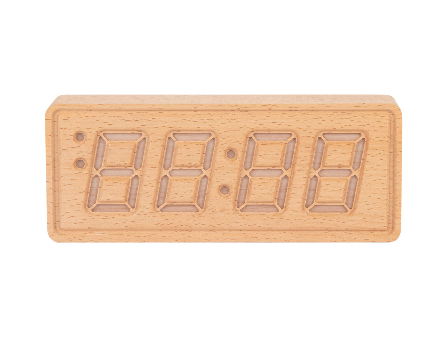 Karlsson Alarm clock Solid Wood Engraved light wood
