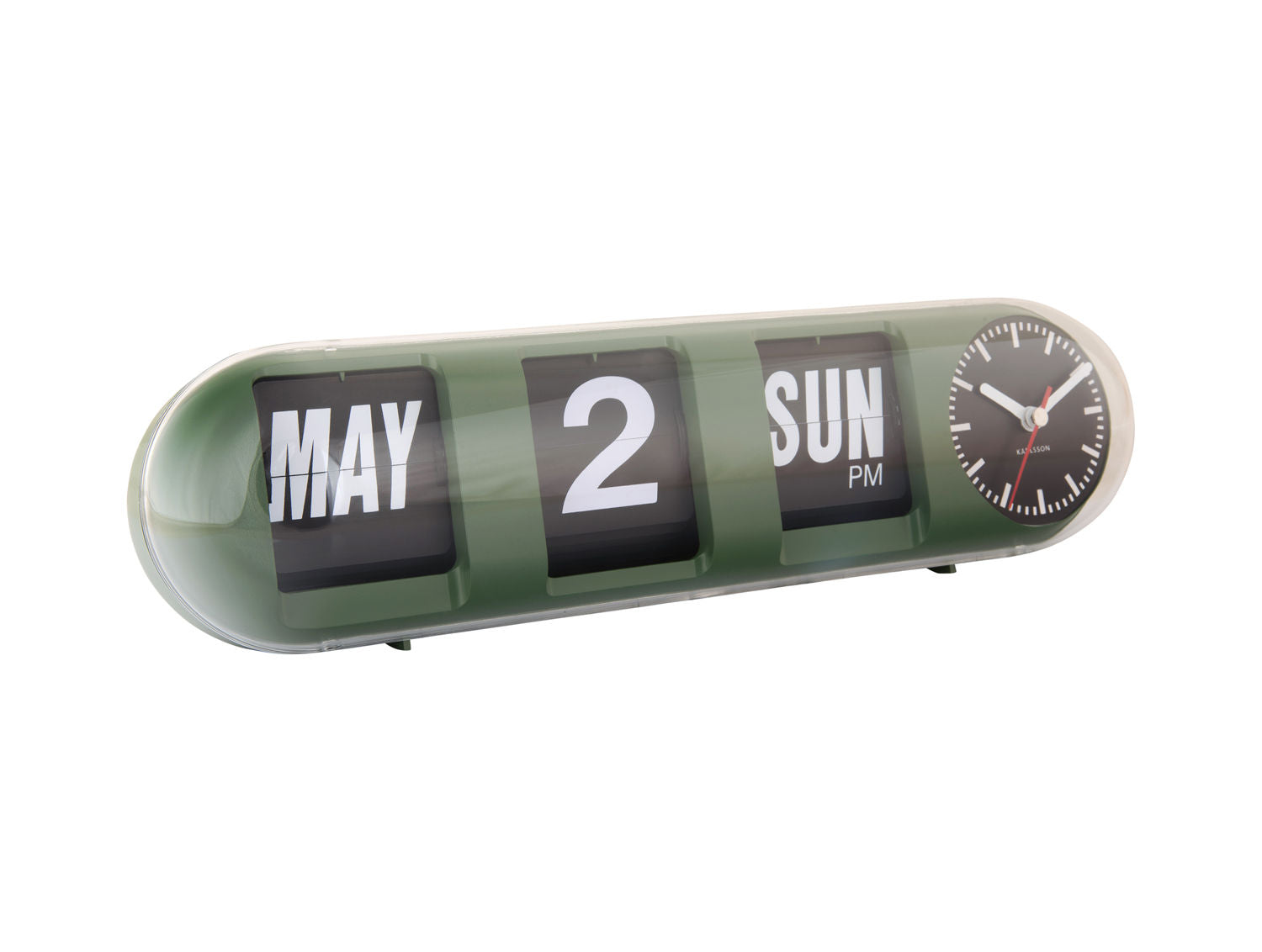 Karlsson Wall clock Tube Flip jungle green
