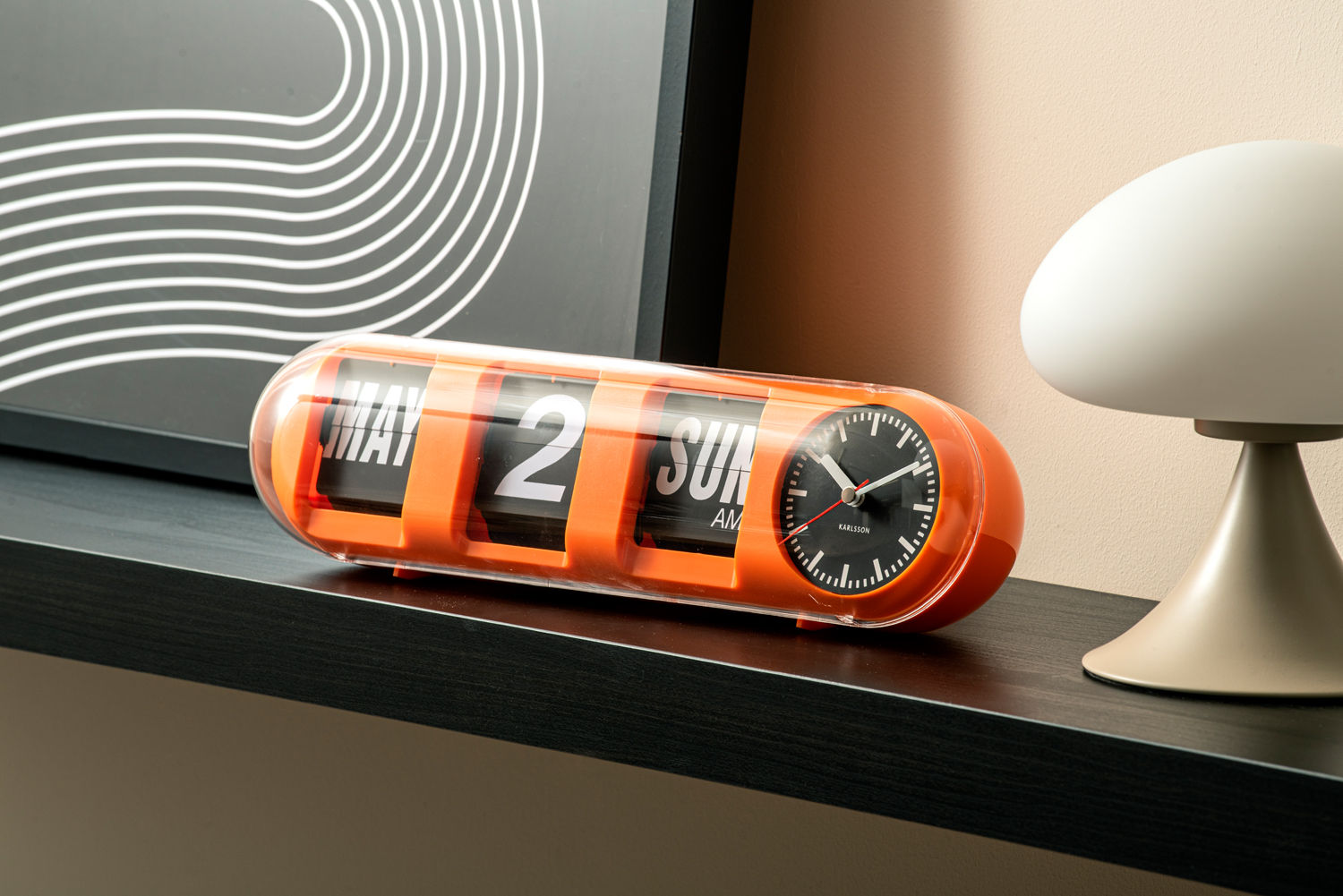 Karlsson Vægur Tube Flip orange