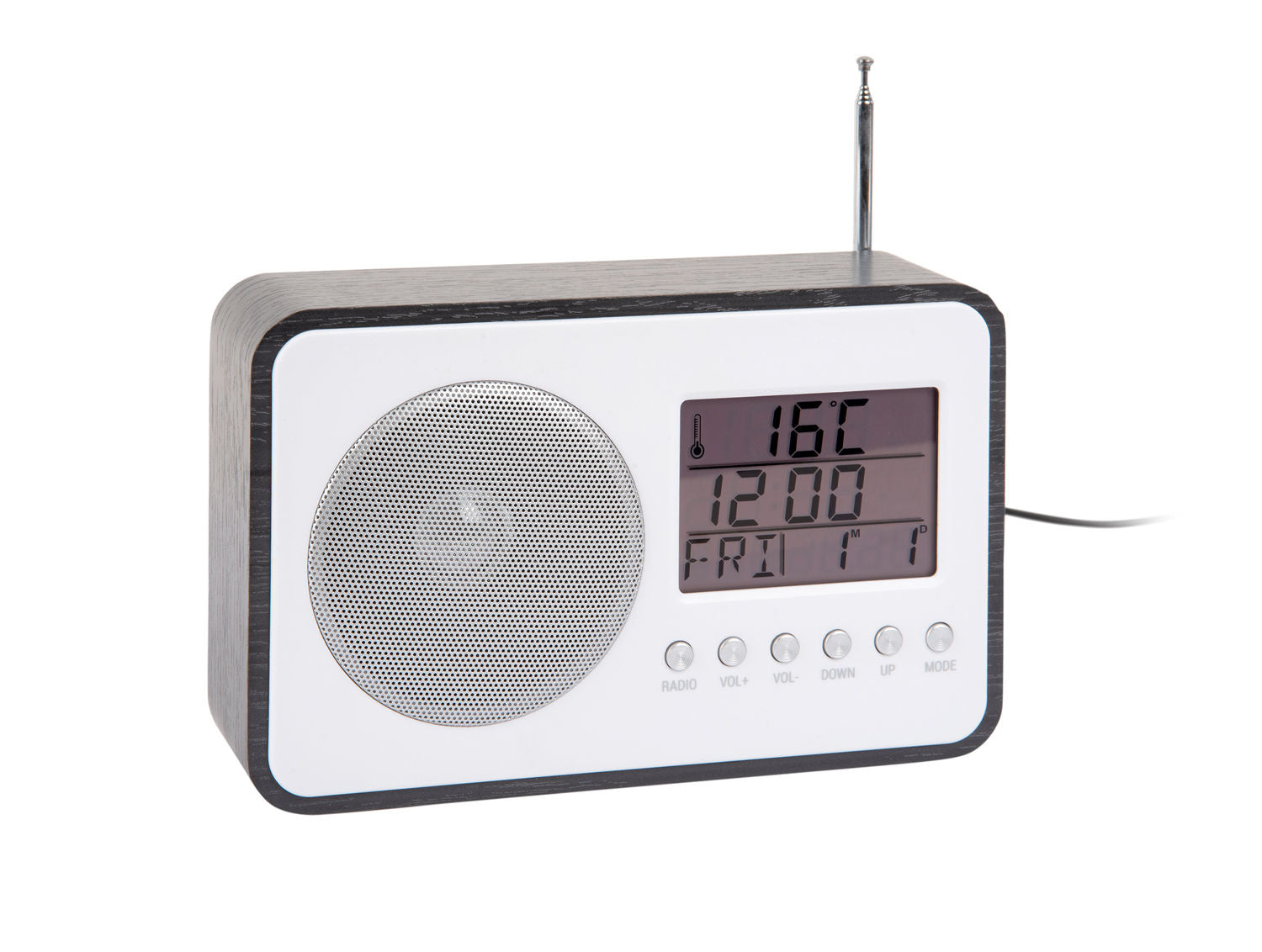 Karlsson Vækkeur FM Radio sort finer
