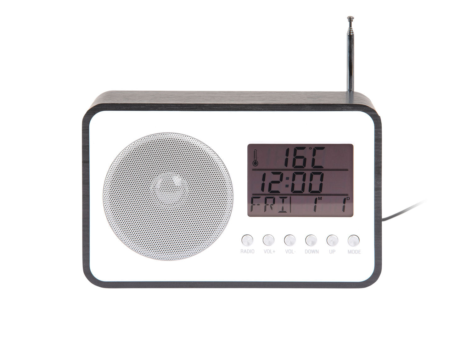 Karlsson Vækkeur FM Radio sort finer