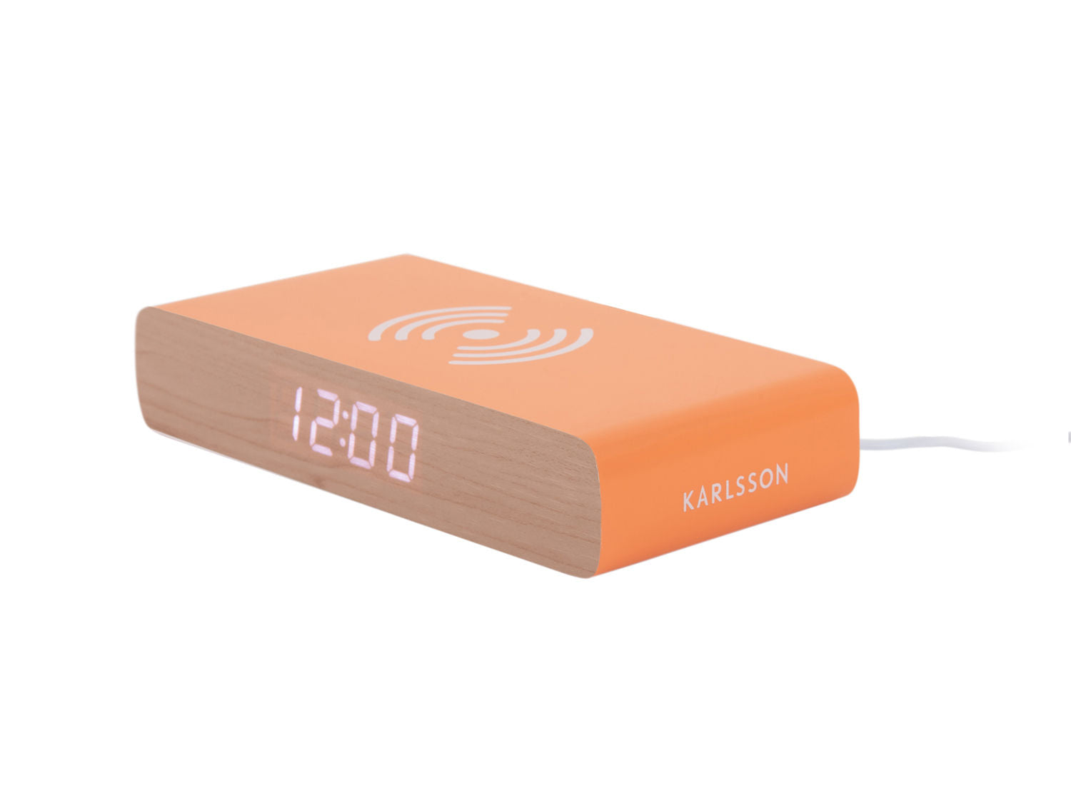 Karlsson Vækkeur Retro Flat LED lys orange