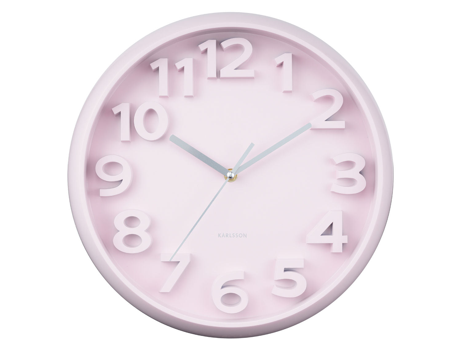 Karlsson Vægur Elevated Classic Numbers blød pink