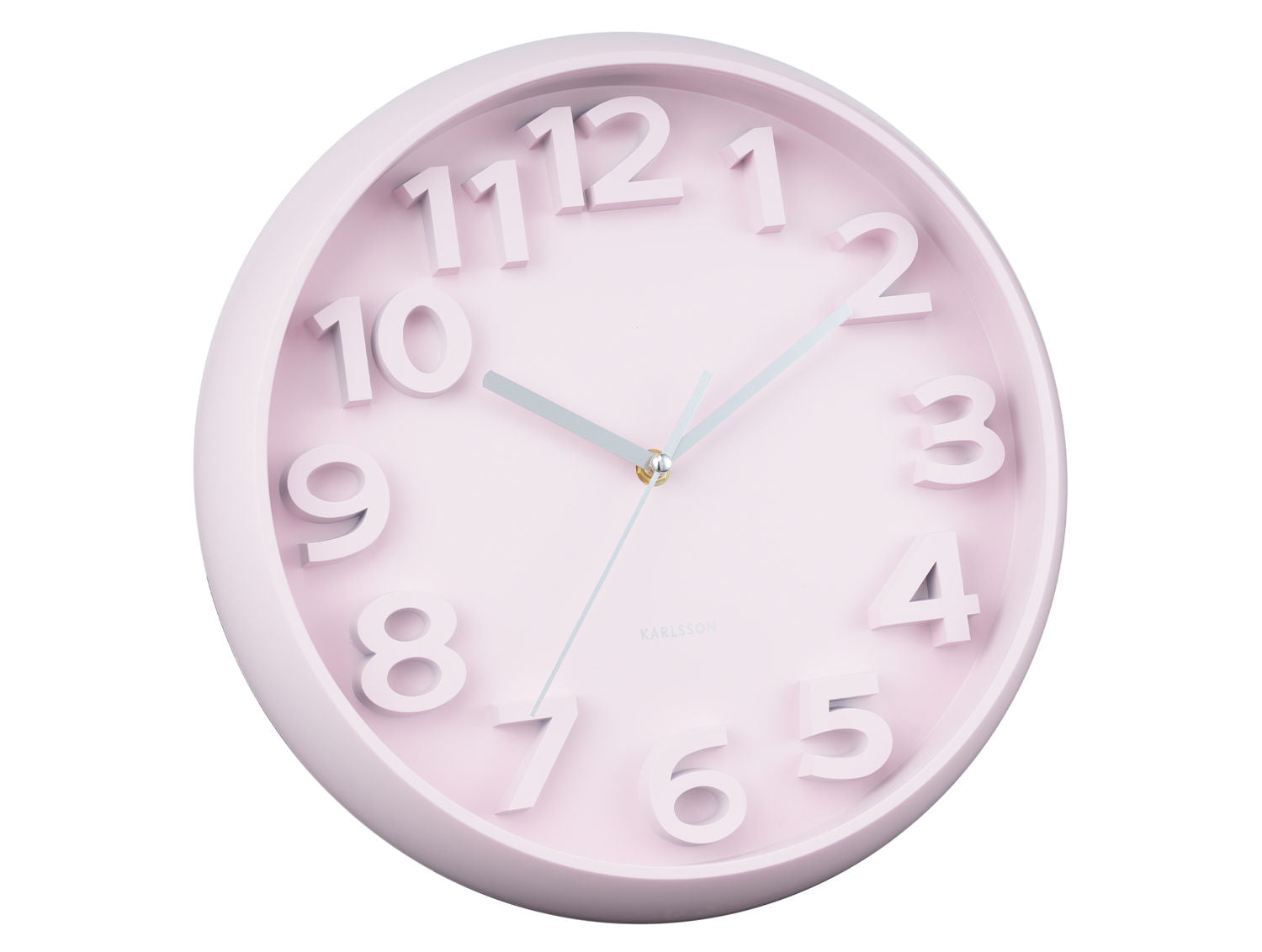 Karlsson Vægur Elevated Classic Numbers blød pink