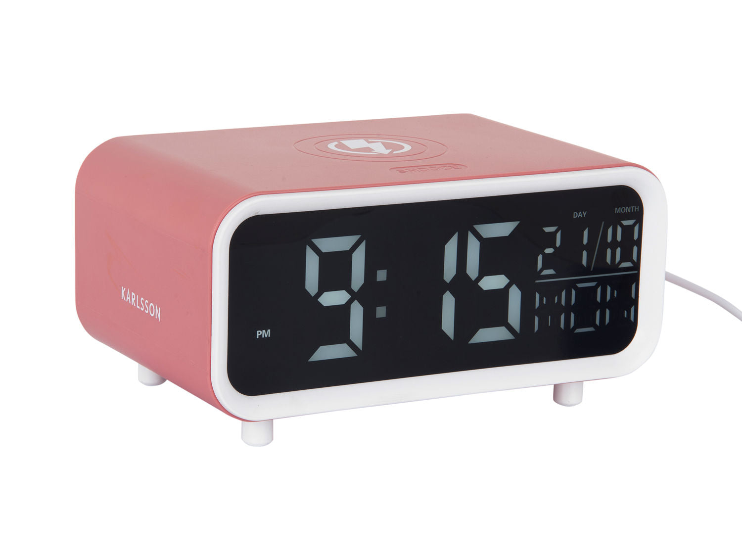 Karlsson Alarm clock Chunky LED w. phone charger rose tan