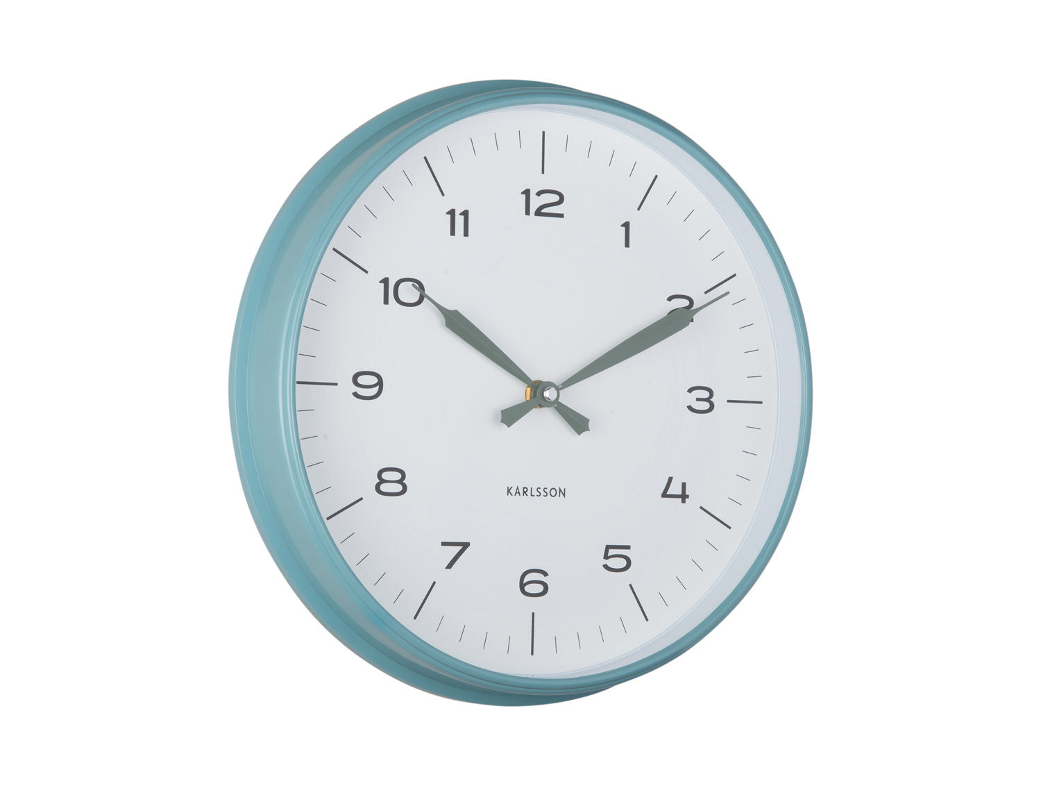 Karlsson Vægur Modern Factory misty blue m. jungle grøn