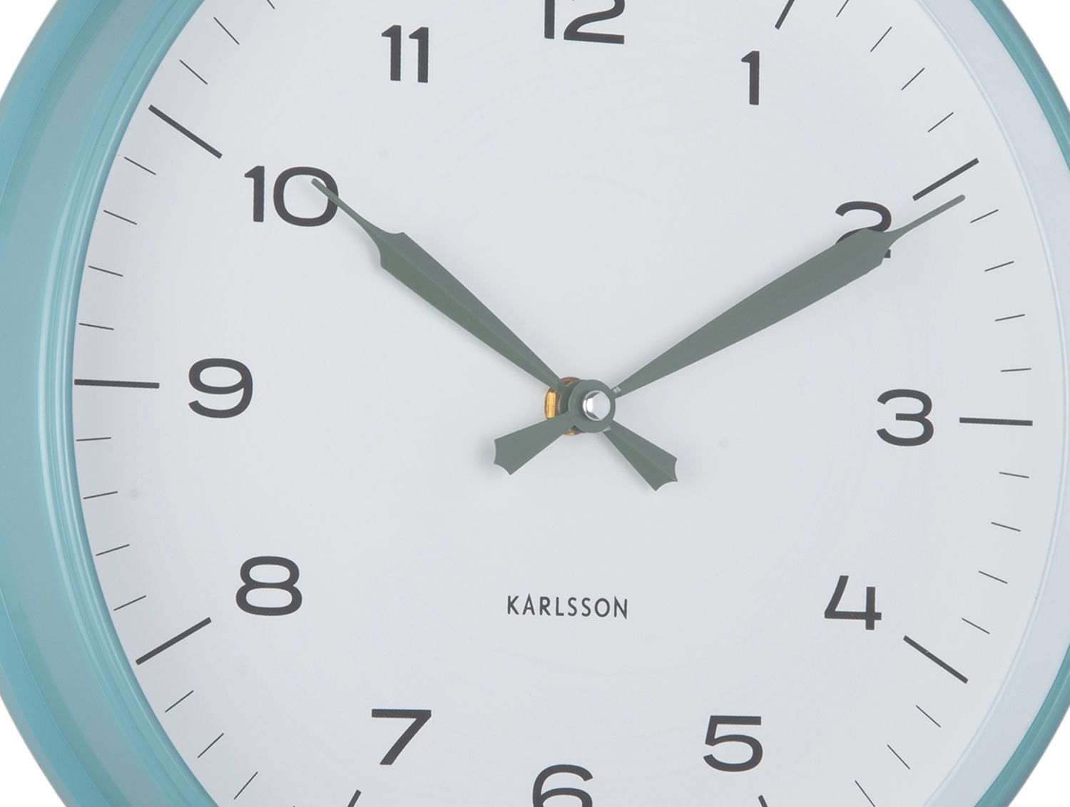 Karlsson Vægur Modern Factory misty blue m. jungle grøn