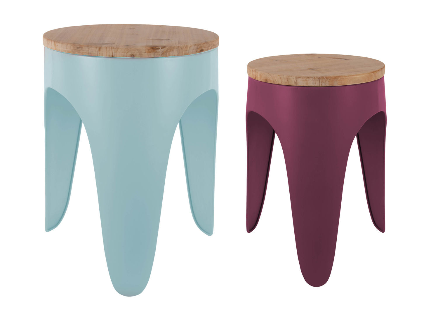 Leitmotiv Taburet sæt Double Funky soft blue & dark mauve