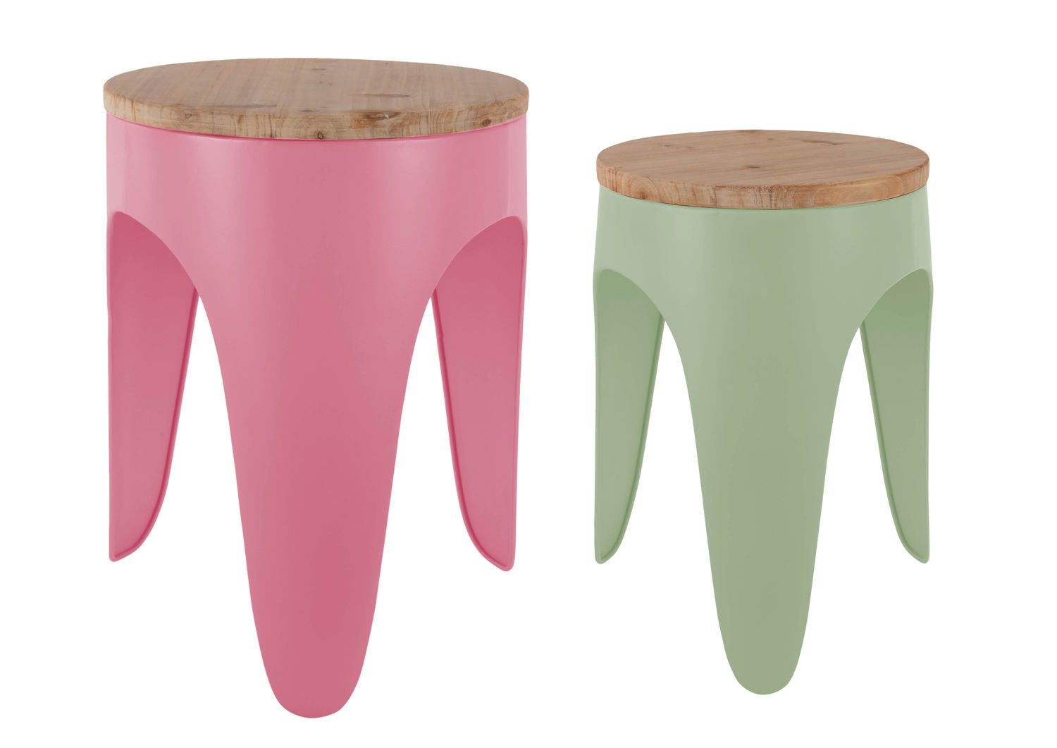 Leitmotiv Taburet sæt Double Funky tan rose & tea green