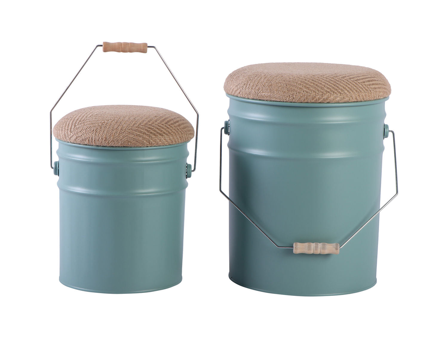 Leitmotiv Taburet sæt Buckets grayed jade