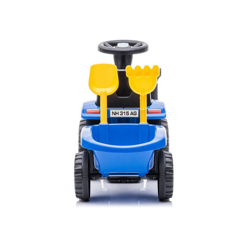 New Holland traktor med vogn, skovl og rive