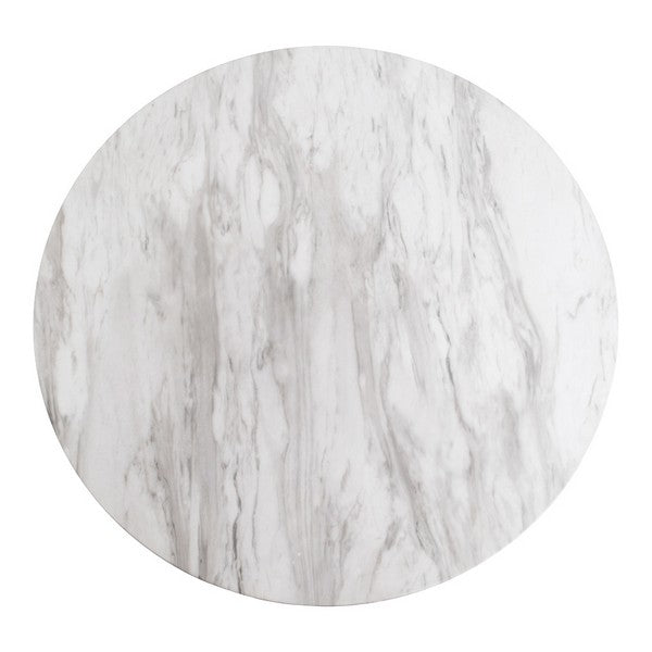 Bolzano Spisebordtop i marmor look og ben i messing look Ø90x75cm