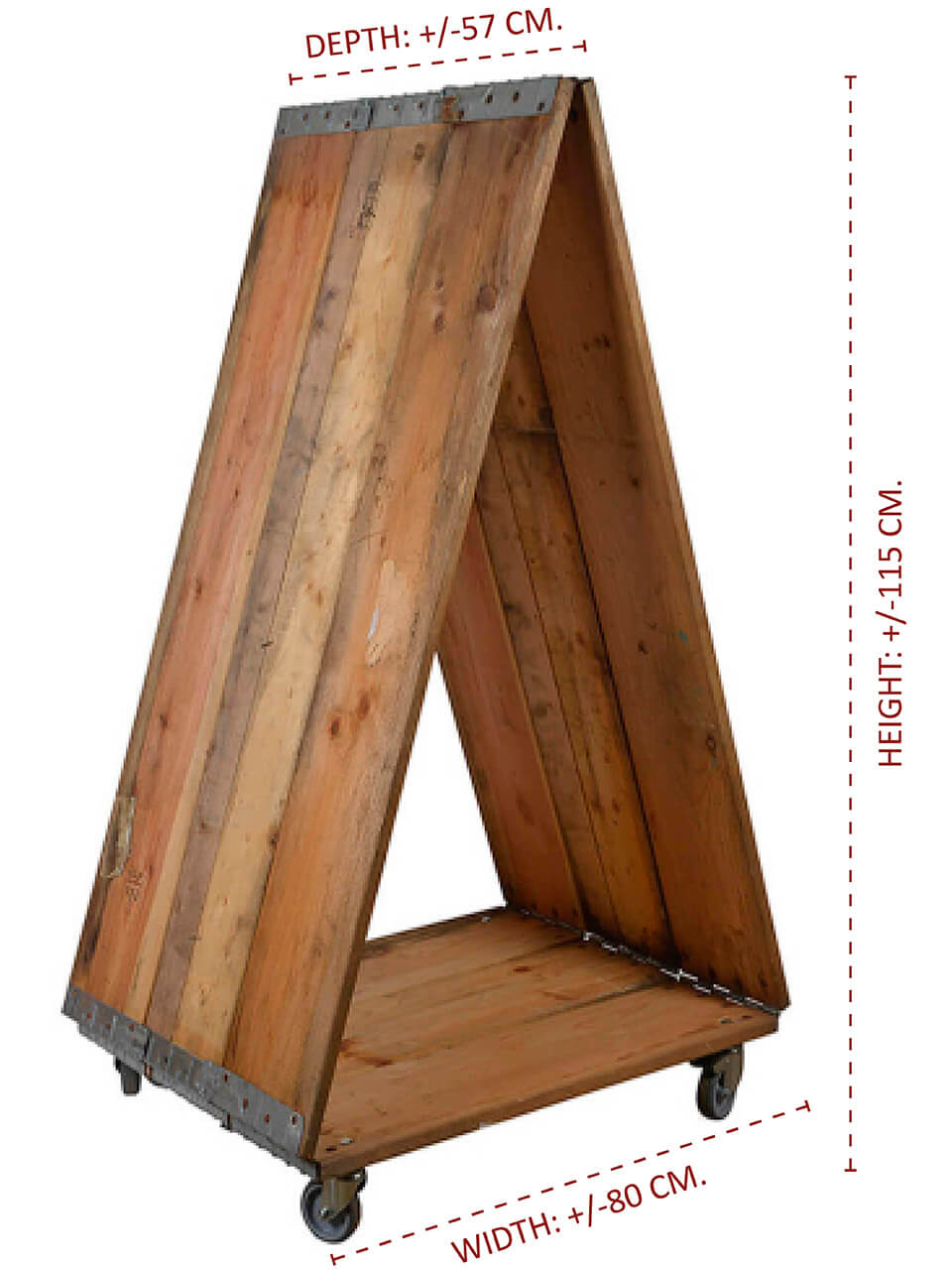 Street Menu Skilt m Hjul (H: 115) B80xH115xD57 cm