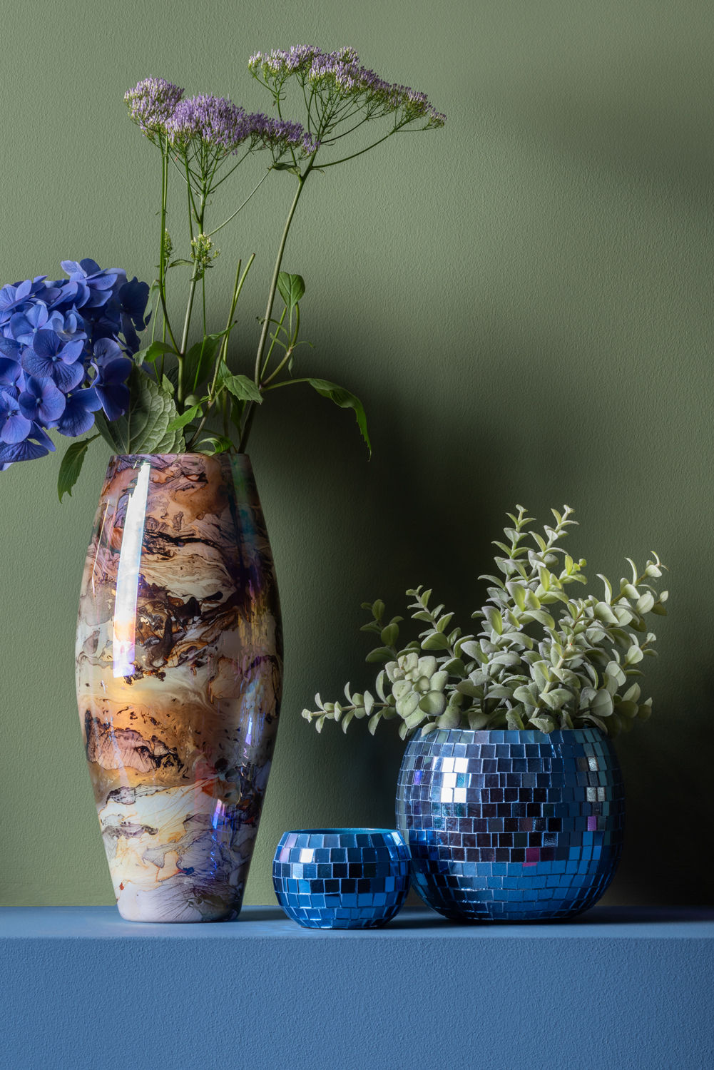 nutid Plantepotte Disco Mirror globe mørkeblå