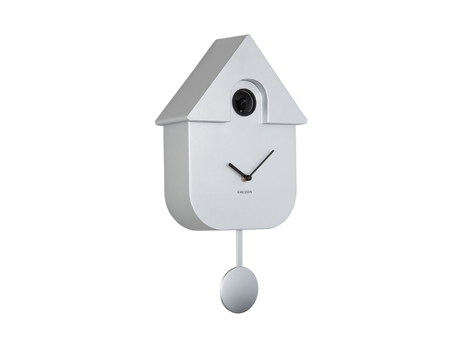 Karlsson Vægur Modern Cuckoo ABS metallisk sølv