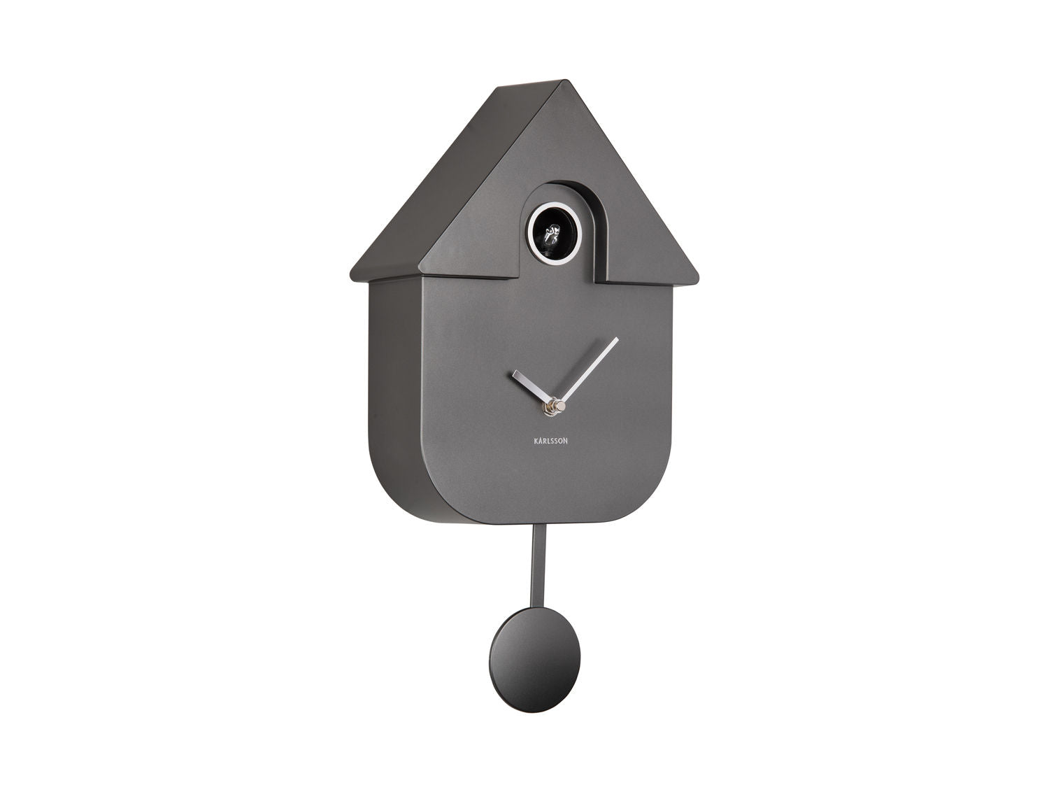 Karlsson Vægur Modern Cuckoo ABS metallic mørkegrå