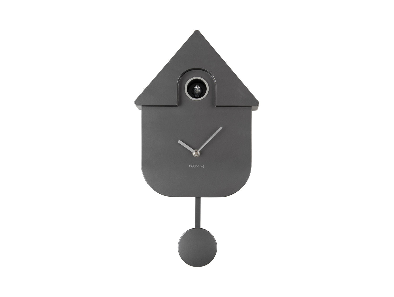 Karlsson Vægur Modern Cuckoo ABS metallic mørkegrå