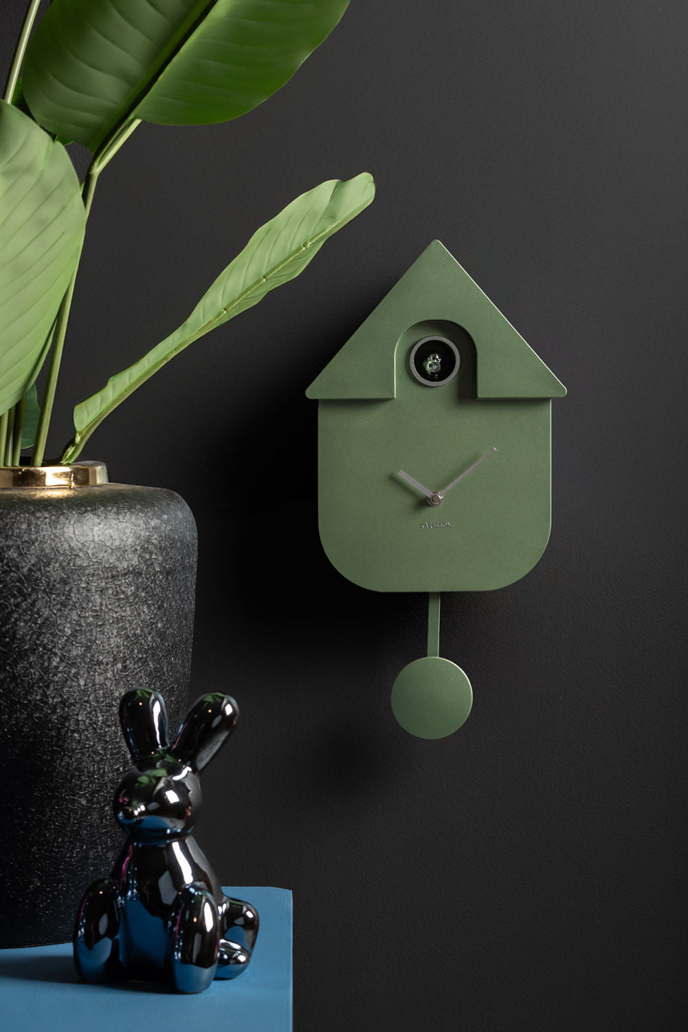 Karlsson Vægur Modern Cuckoo ABS metallisk junglegrøn