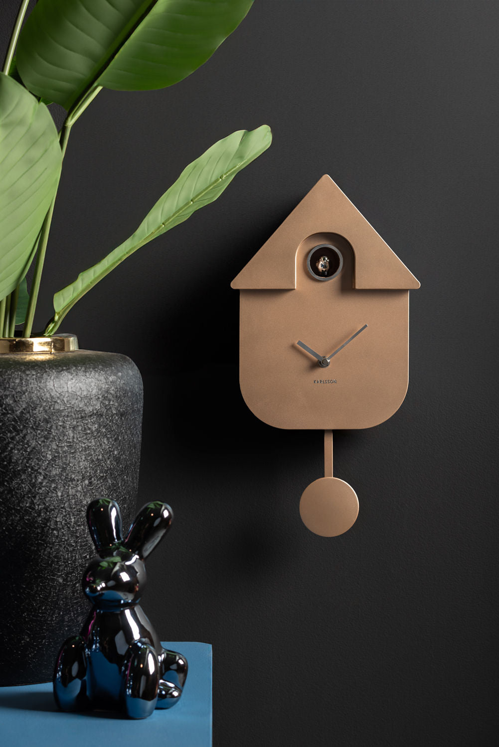 Karlsson Vægur Modern Cuckoo ABS metallisk rosa guld