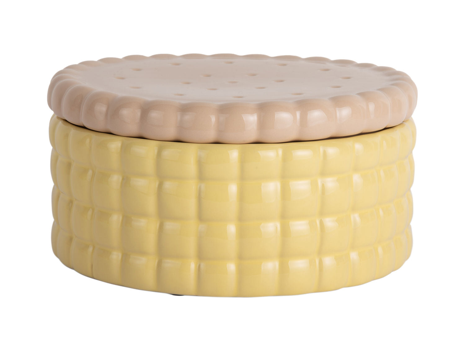Present Time Opbevaringskrukke Biscuit Box stor blød gul