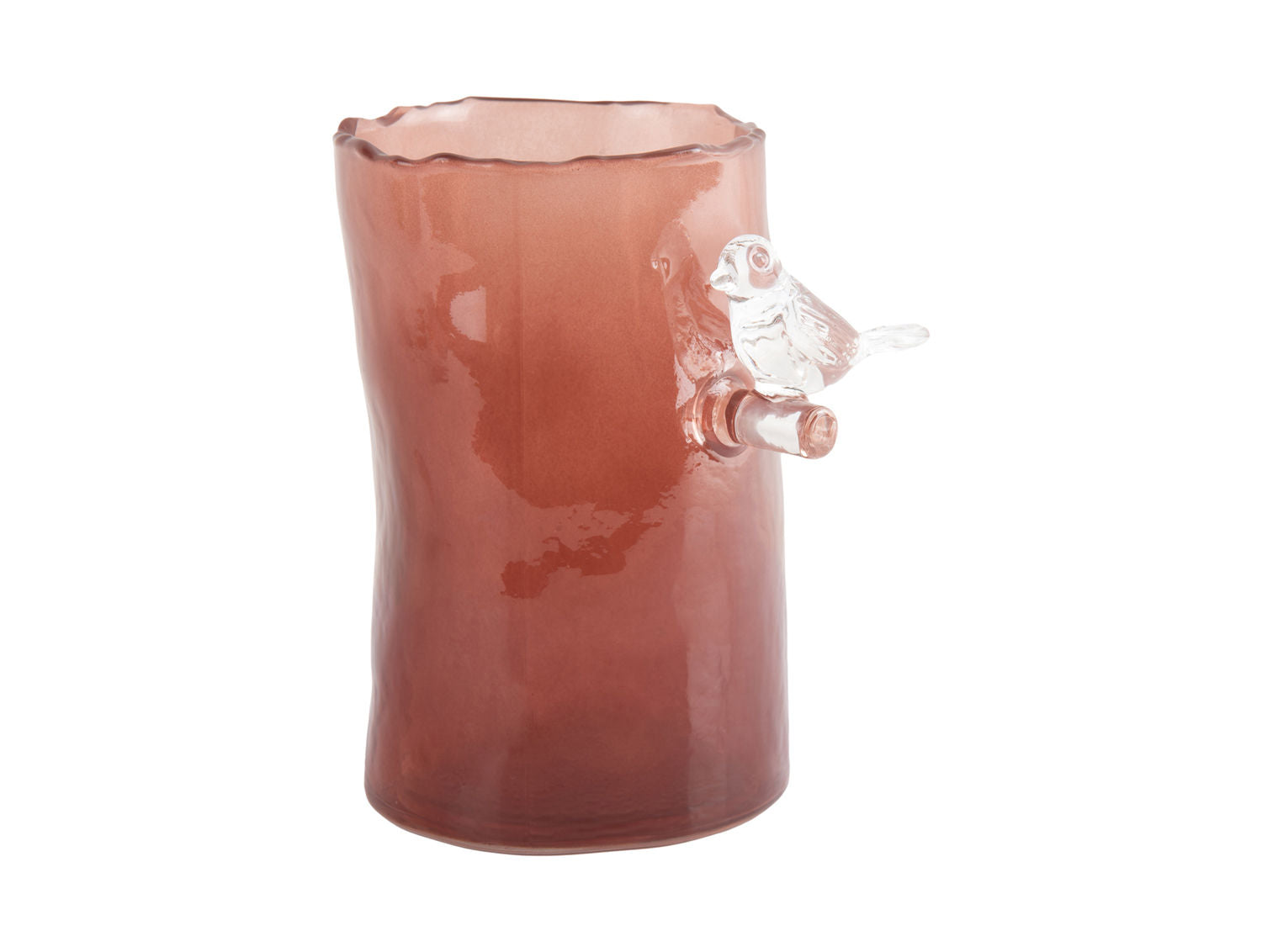 Present Time Vase Bird On Branch lille rød okker