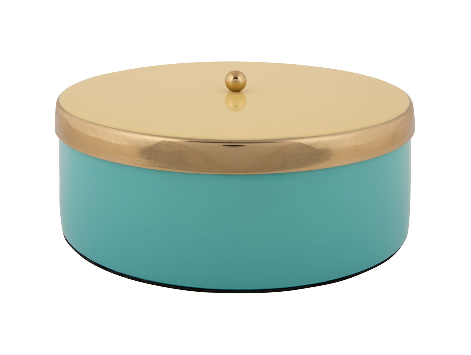 present time Storage box Double Funky large turquoise blue w. soft yellow