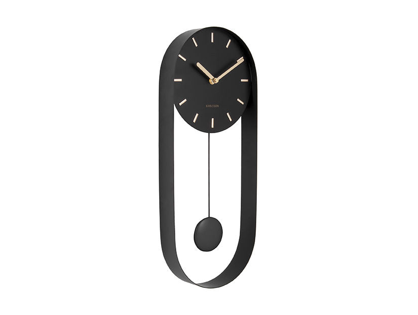 Karlsson Vægur Pendulum Charm stål sort