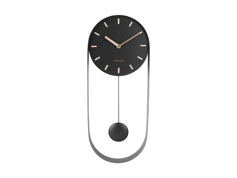 Karlsson Vægur Pendulum Charm stål sort