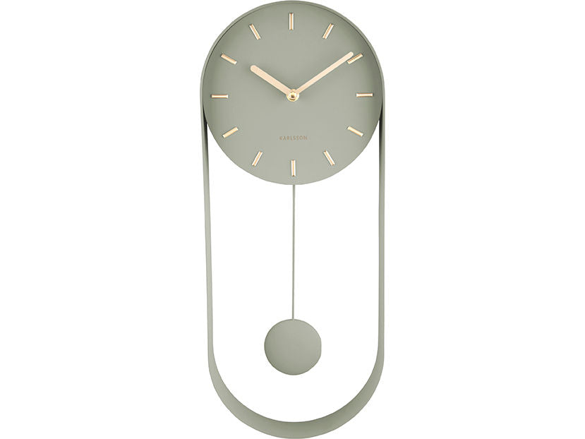 Karlsson Vægur Pendulum Charm stål junglegrøn