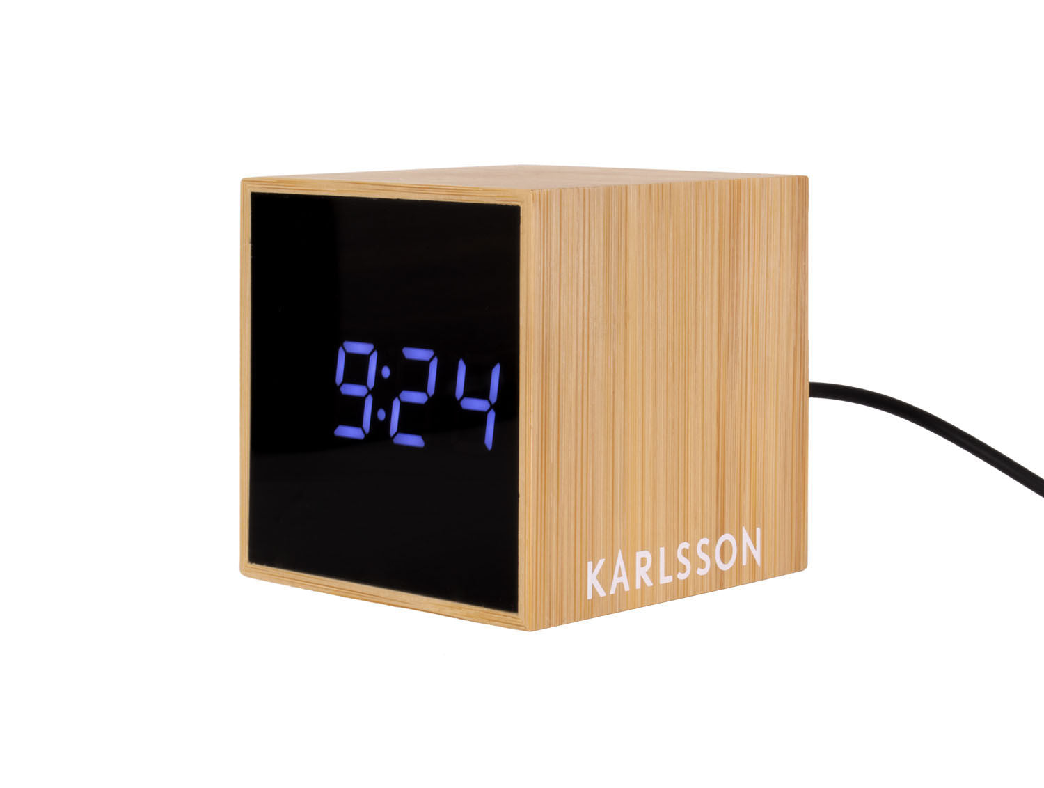 Karlsson Vækkeur Mini Cube bambus