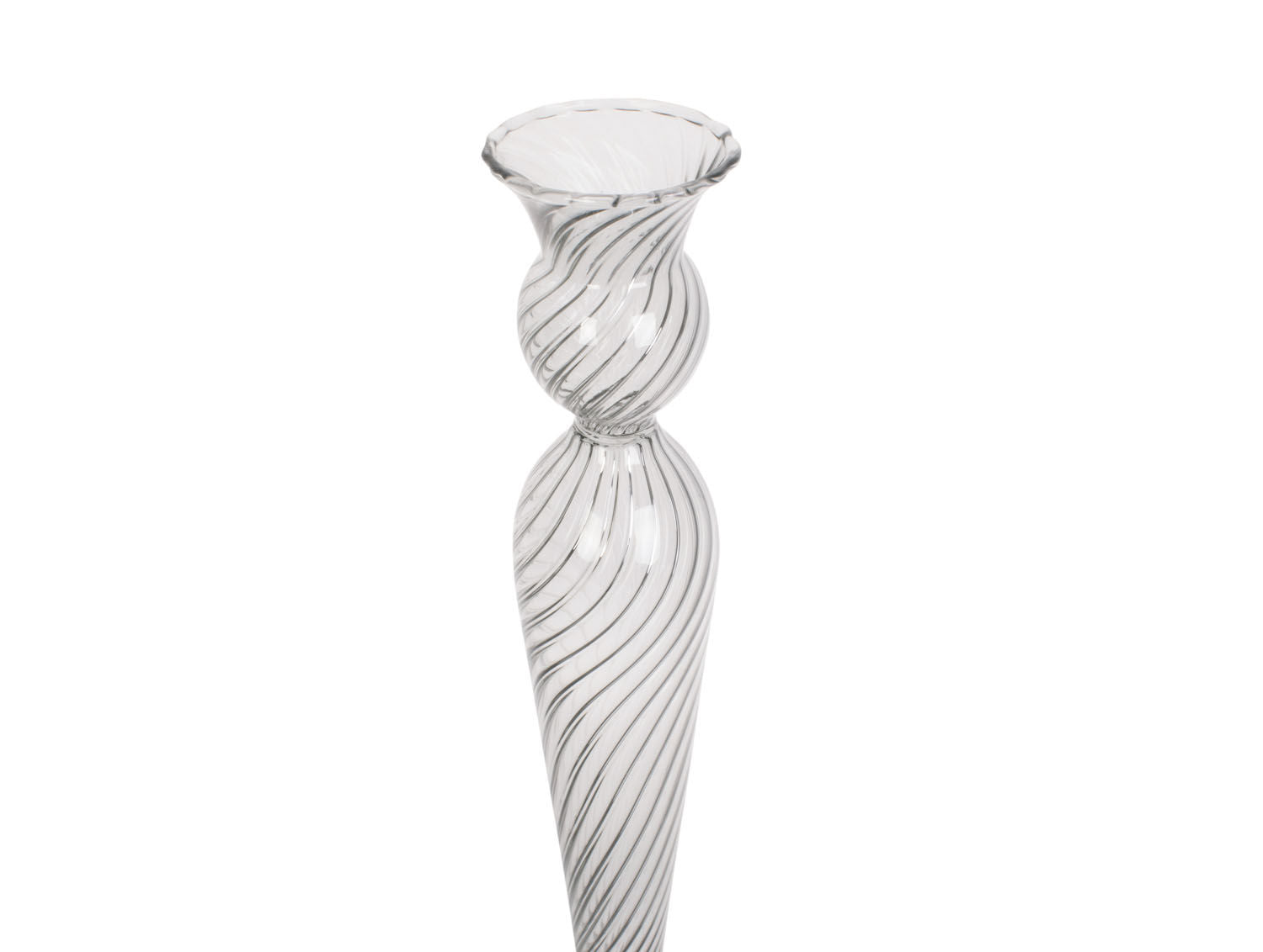 Present Time Lysestage Swirl glas klar stor