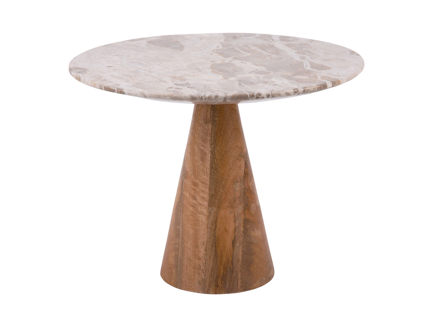 Leitmotiv Table Force marmorbrun base af mangotræ