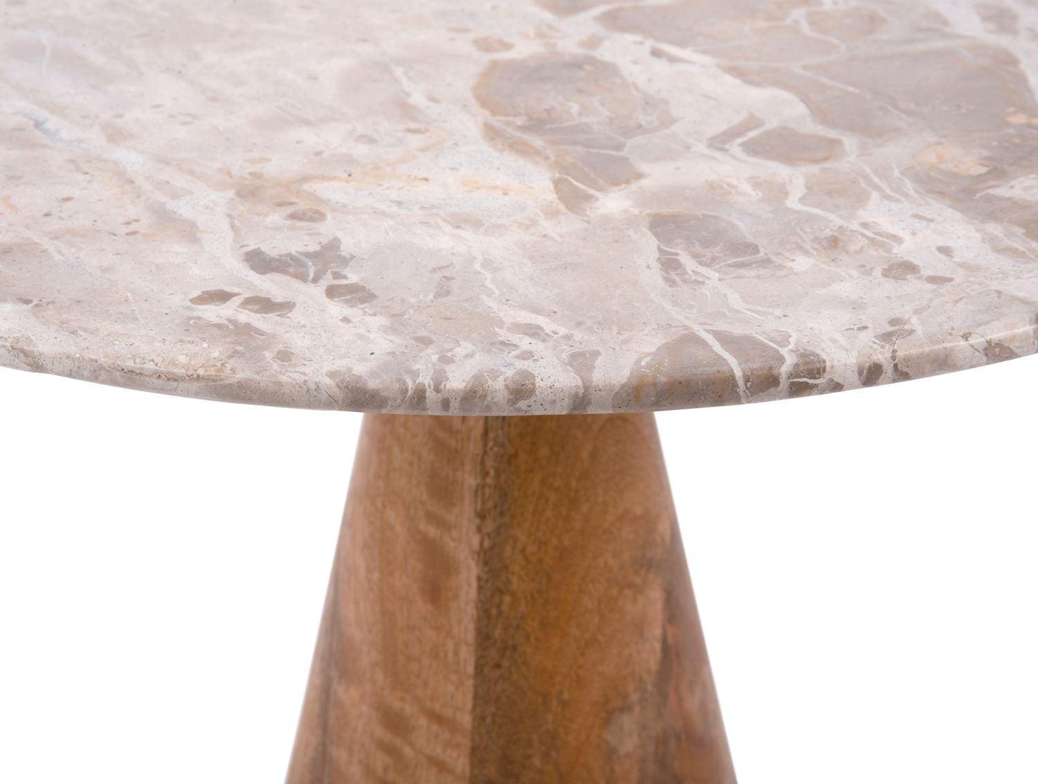 Leitmotiv Table Force marmorbrun base af mangotræ