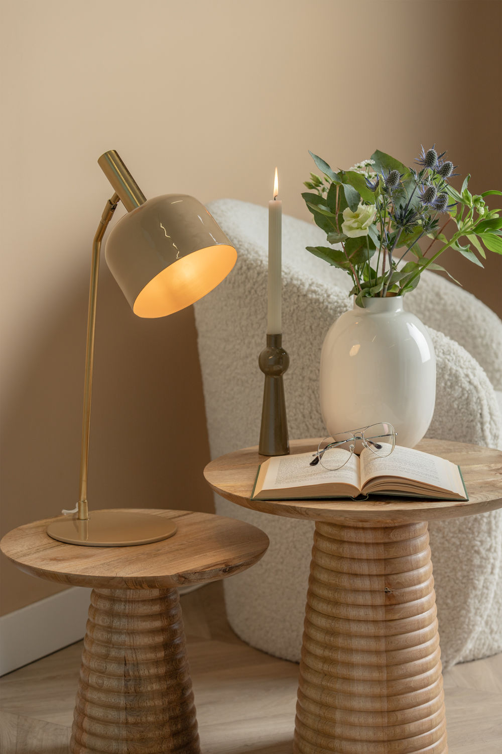Leitmotiv Bordlampe Smart emalje blød brun