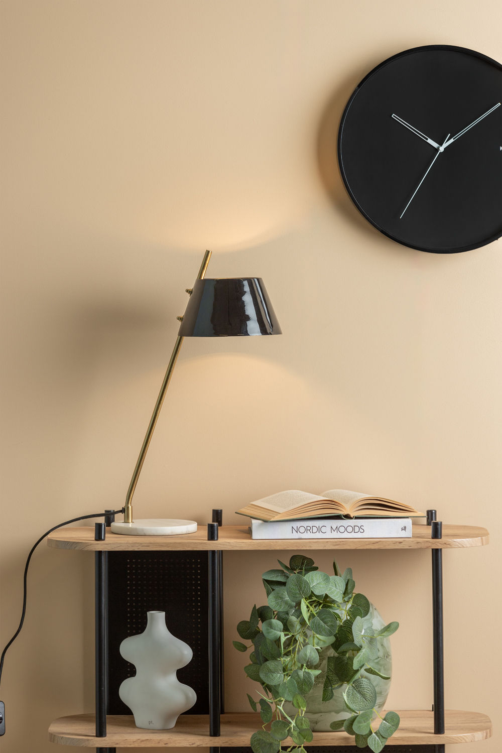 Leitmotiv Bordlampe Savvy emalje sort