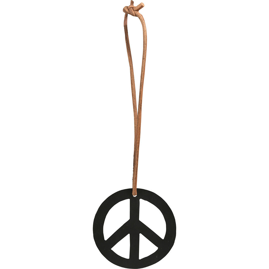 Trademark Living Peace tegn i lædersnor - small