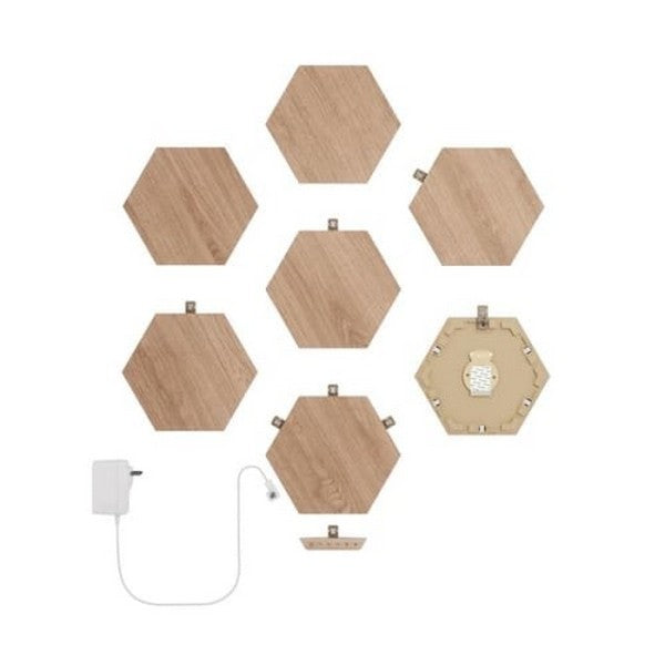 Nanoleaf Element trælook Hexagon starter kit 7 paneler
