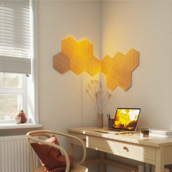 Nanoleaf Element trælook Hexagon starter kit 7 paneler