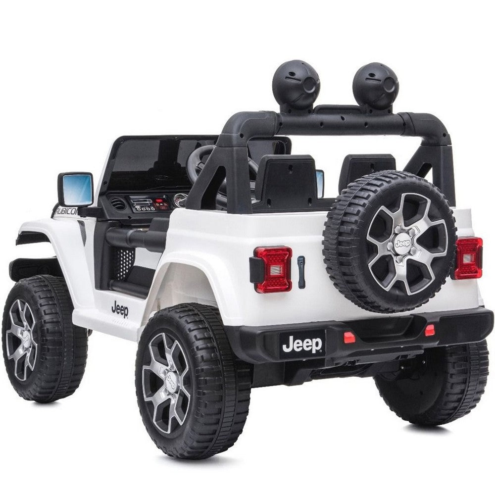 Jeep Wrangler Rubicon elbil til børn 4x4 hvid