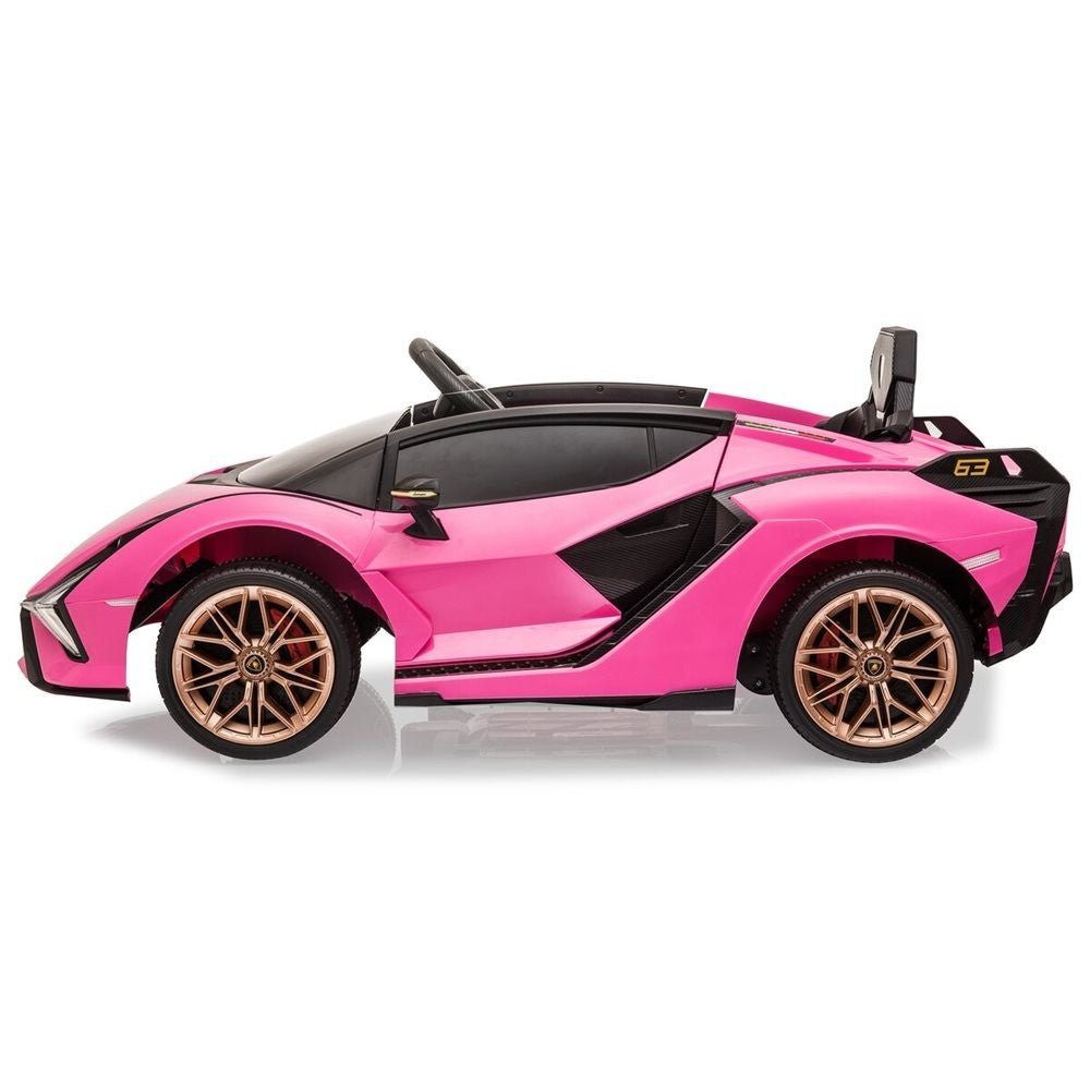 Lamborghini Sian med gummihjul 12V pink