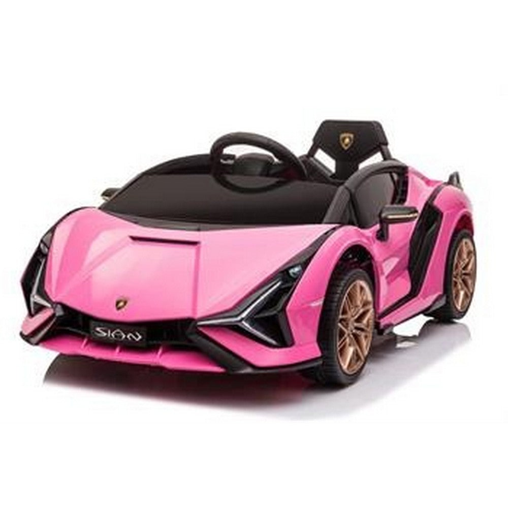 Lamborghini Sian med gummihjul 12V pink