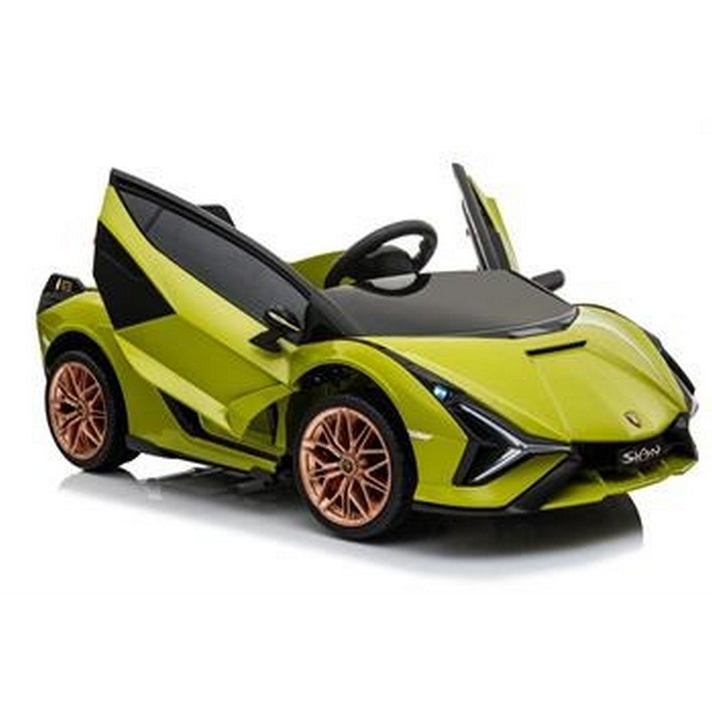 Lamborghini Sian med gummihjul 12V grøn