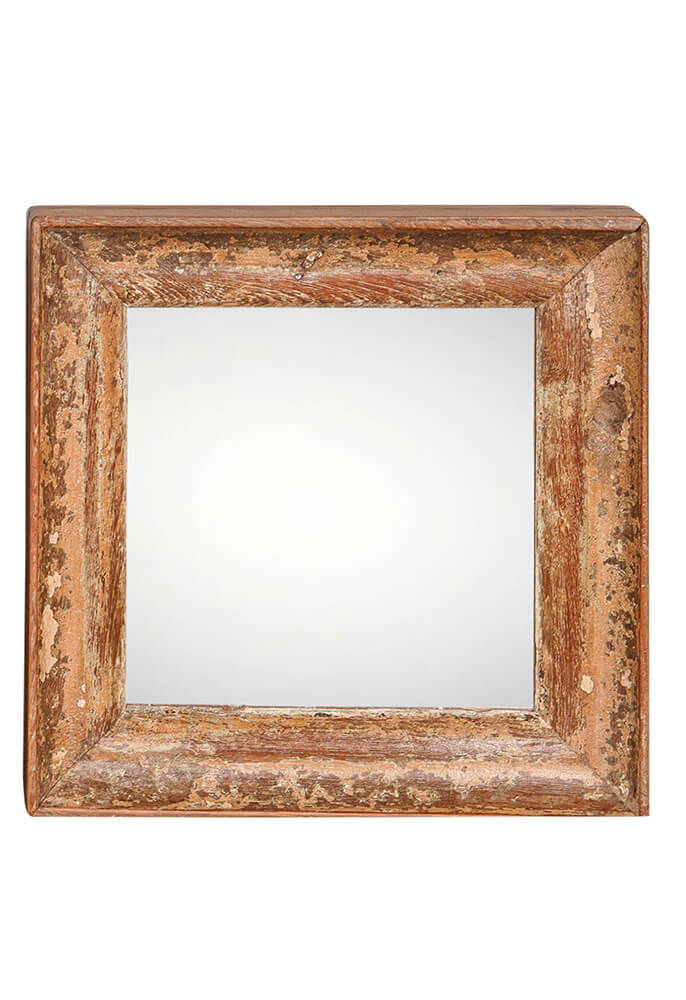 Trademark Living Kvadratisk spejl med gammel træramme