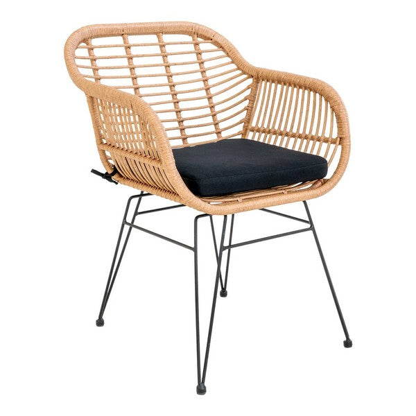 Trieste stol i polyrattan sæt af 2 med hynder natur 82x57x41 cm