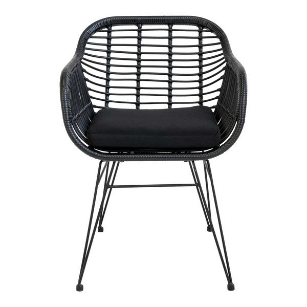 Trieste stol i polyrattan med hynde sort 82x57x41 cm