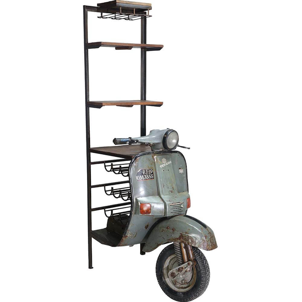 Trademark Living Bar-reol med scooterfront