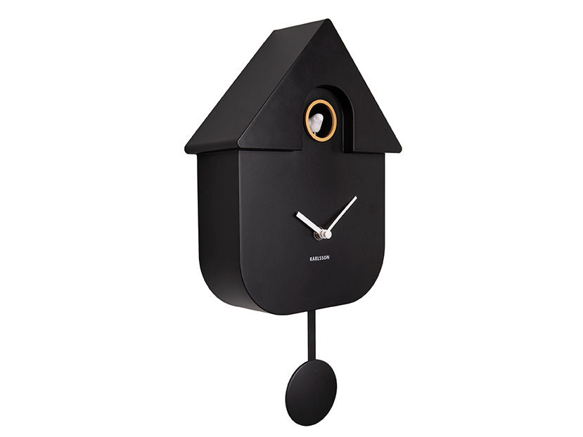 Karlsson Vægur Modern Cuckoo ABS sort