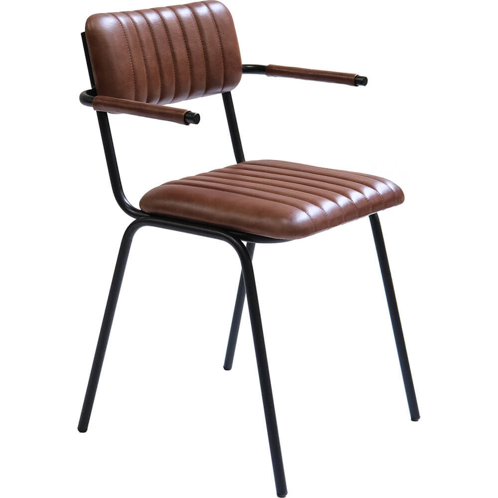 Trademark Living Diner spisebordsstol med armlæn - brun/sort